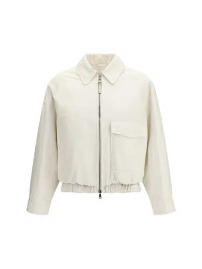 Brunello Cucinelli Linen Jacket In White