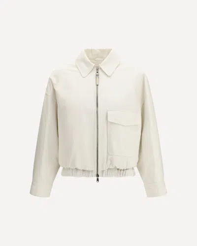 Brunello Cucinelli Padded Cotton-blend Jacket In Neutral