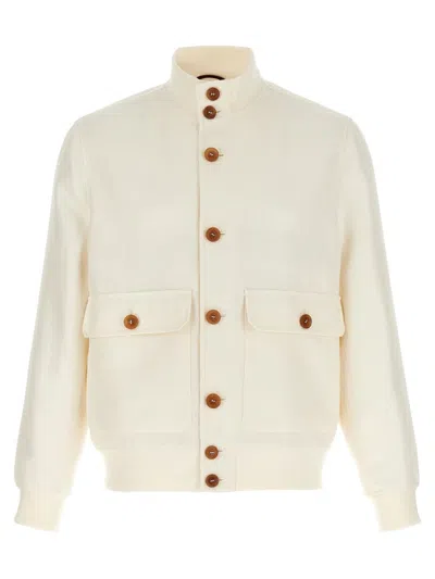 Brunello Cucinelli Linen Jacket In White