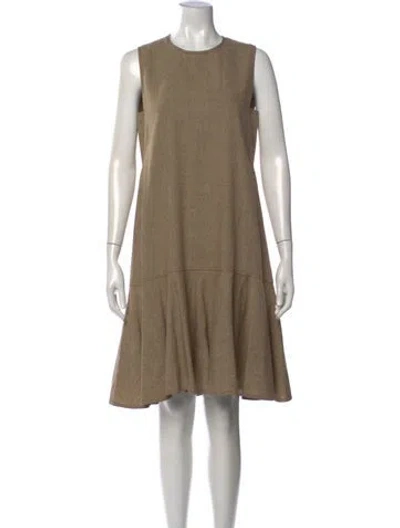 Pre-owned Brunello Cucinelli Linen Knee-length Dress In Neutral