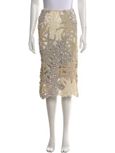 Pre-owned Brunello Cucinelli Linen Knee-length Skirt W/ Tags In Neutral
