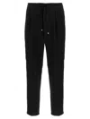Brunello Cucinelli Elastic Waistband Pleated Straight Leg Pants In Black