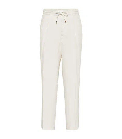 BRUNELLO CUCINELLI LINEN LEISURE TROUSERS