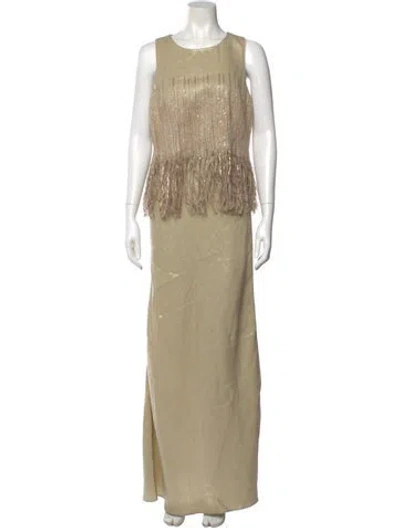 Pre-owned Brunello Cucinelli Linen Long Dress