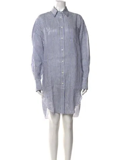 Pre-owned Brunello Cucinelli Linen Long Dress In Blue