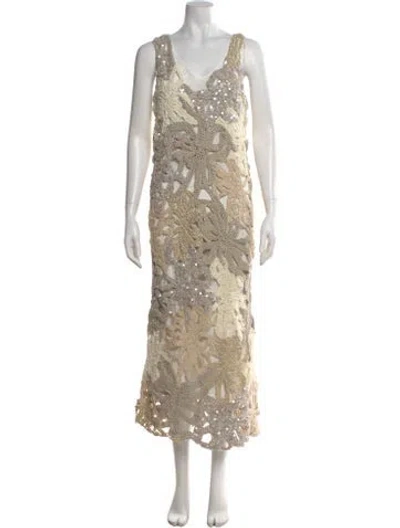 Pre-owned Brunello Cucinelli Linen Long Dress W/ Tags