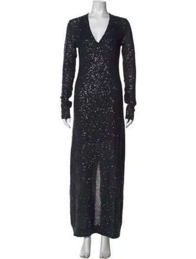 Pre-owned Brunello Cucinelli Linen Long Dress W/ Tags In Black
