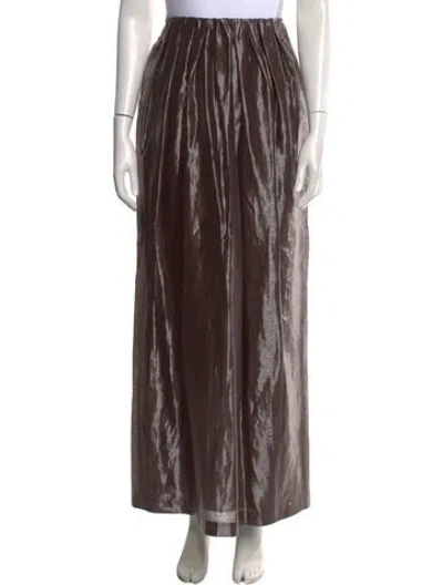 Pre-owned Brunello Cucinelli Linen Long Skirt W/ Tags In Brown
