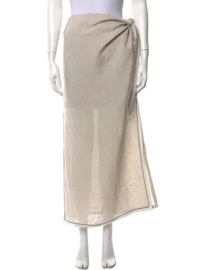 Pre-owned Brunello Cucinelli Linen Long Skirt W/ Tags In Neutral