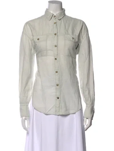 Pre-owned Brunello Cucinelli Linen Long Sleeve Button-up Top In Neutral