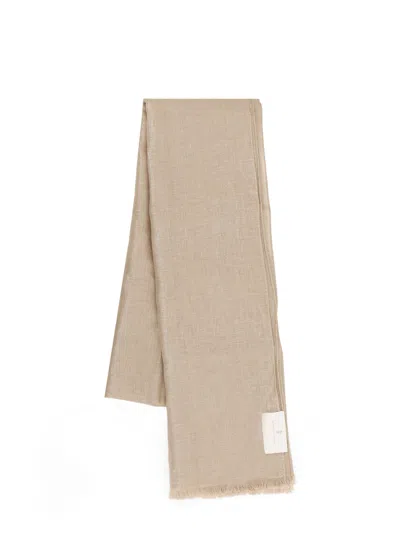 Brunello Cucinelli Linen Lurex Scarf In Neutral