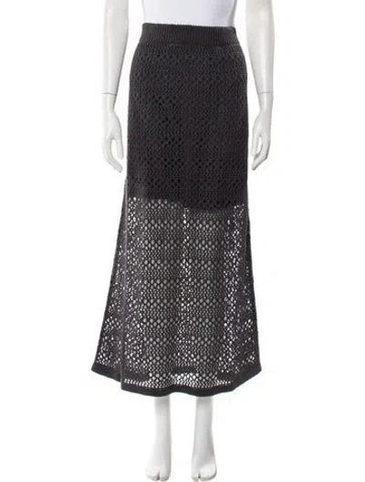 Pre-owned Brunello Cucinelli Linen Midi Length Skirt In Gray
