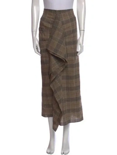 Pre-owned Brunello Cucinelli Linen Midi Length Skirt In Neutral