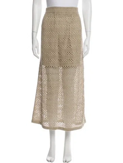 Pre-owned Brunello Cucinelli Linen Midi Length Skirt In Neutral