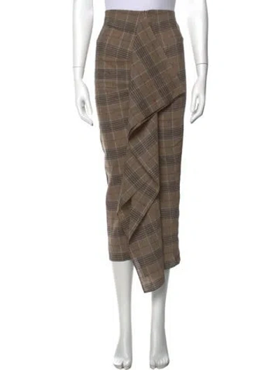 Pre-owned Brunello Cucinelli Linen Midi Length Skirt In Neutrals