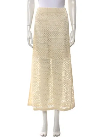 Pre-owned Brunello Cucinelli Linen Midi Length Skirt W/ Tags In Neutral