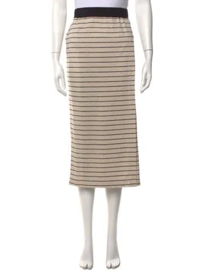 Pre-owned Brunello Cucinelli Linen Midi Length Skirt W/ Tags In Neutral