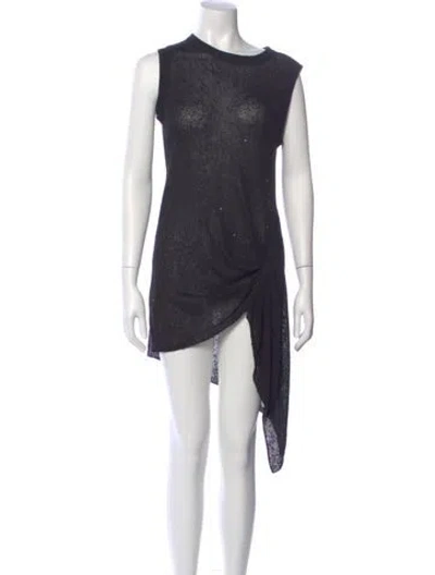 Pre-owned Brunello Cucinelli Linen Mini Dress In Black