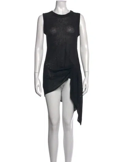 Pre-owned Brunello Cucinelli Linen Mini Dress In Black