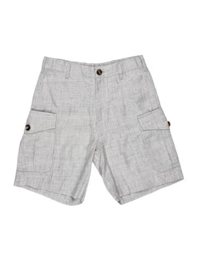 Pre-owned Brunello Cucinelli Linen Mini Shorts In Blue
