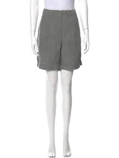 Pre-owned Brunello Cucinelli Linen Mini Shorts In Gray