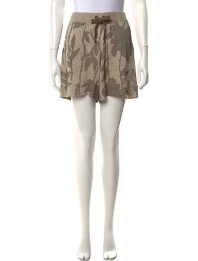 Pre-owned Brunello Cucinelli Linen Mini Shorts In Gray