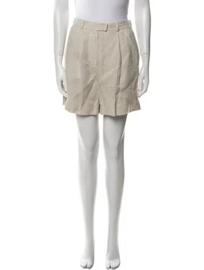 Pre-owned Brunello Cucinelli Linen Mini Shorts In Neutral