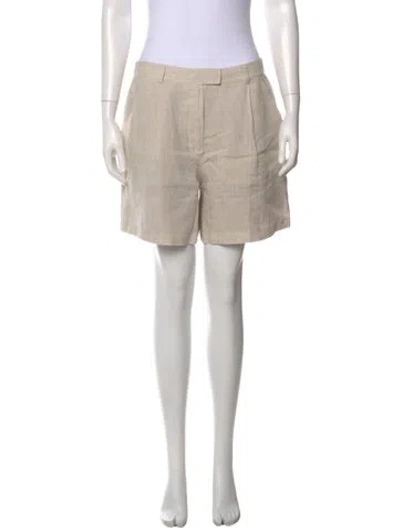 Pre-owned Brunello Cucinelli Linen Mini Shorts In Neutral