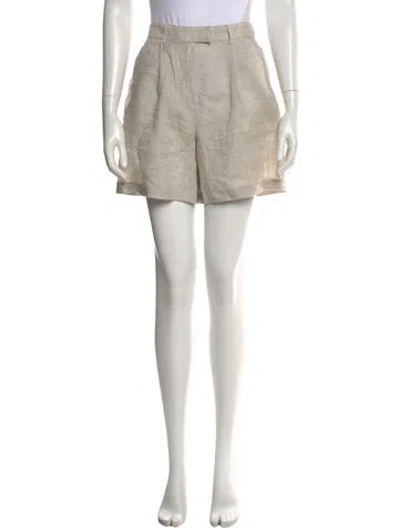 Pre-owned Brunello Cucinelli Linen Mini Shorts In Neutral