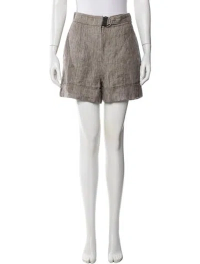 Pre-owned Brunello Cucinelli Linen Mini Shorts In Neutral