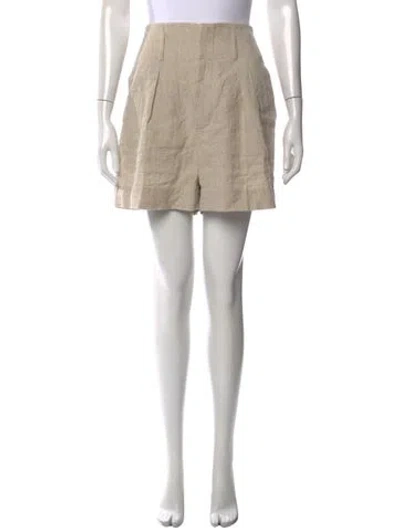 Pre-owned Brunello Cucinelli Linen Mini Shorts In Neutral