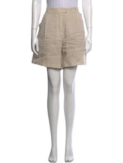 Pre-owned Brunello Cucinelli Linen Mini Shorts In Neutral