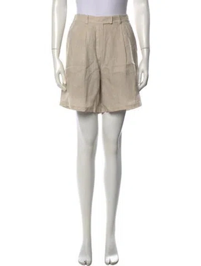 Pre-owned Brunello Cucinelli Linen Mini Shorts In Neutrals