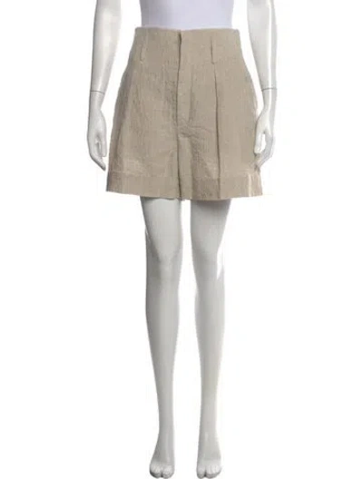 Pre-owned Brunello Cucinelli Linen Mini Shorts In Neutrals