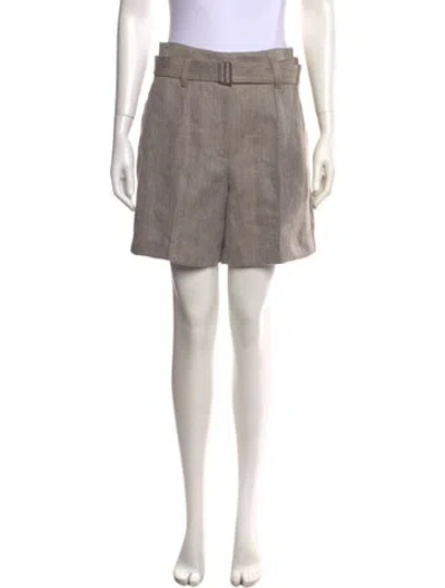 Pre-owned Brunello Cucinelli Linen Mini Shorts W/ Tags In Neutrals