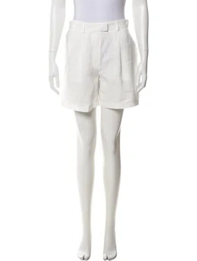 Pre-owned Brunello Cucinelli Linen Mini Shorts W/ Tags In White