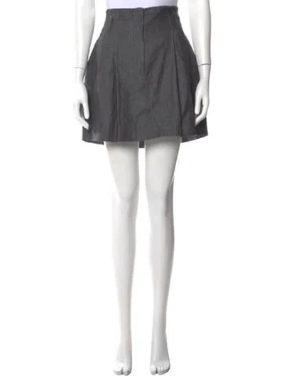 Pre-owned Brunello Cucinelli Linen Mini Skirt In Blue