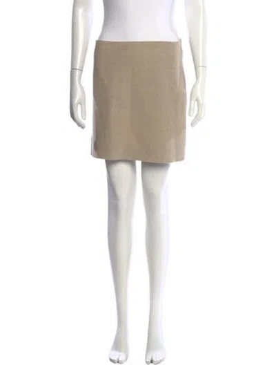 Pre-owned Brunello Cucinelli Linen Mini Skirt In Neutrals