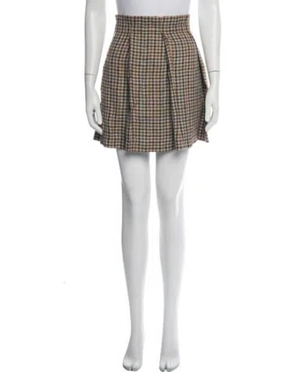Pre-owned Brunello Cucinelli Linen Mini Skirt W/ Tags In Brown