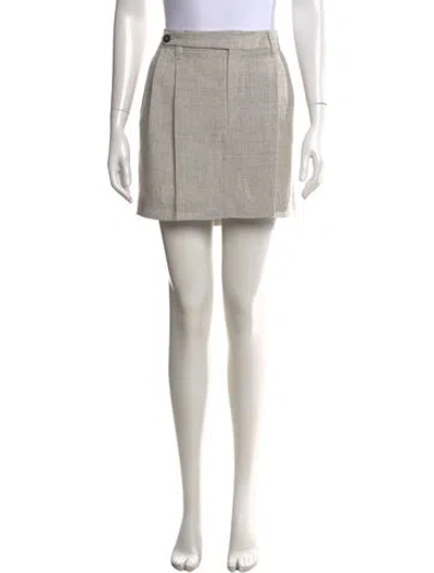Pre-owned Brunello Cucinelli Linen Mini Skirt W/ Tags In Gray