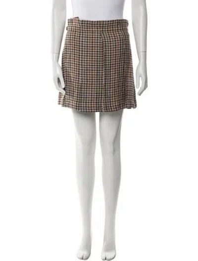 Pre-owned Brunello Cucinelli Linen Mini Skirt W/ Tags In Neutral