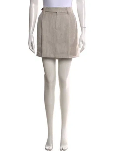 Pre-owned Brunello Cucinelli Linen Mini Skirt W/ Tags In Neutral