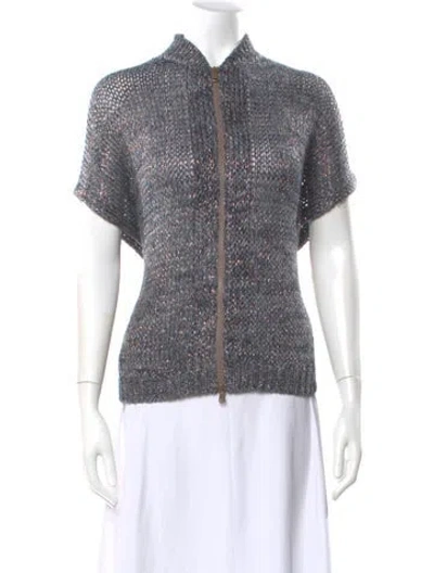 Pre-owned Brunello Cucinelli Linen Mock Neck Sweater