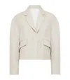 Brunello Cucinelli Linen Monili Blazer In Beige
