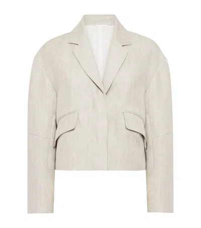 Brunello Cucinelli Linen Monili Blazer In Beige