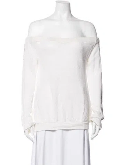 Pre-owned Brunello Cucinelli Linen Off-the-shoulder Sweater In Neutrals