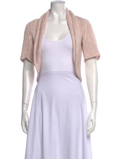 Pre-owned Brunello Cucinelli Linen Open Front Sweater In Pink