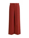Brunello Cucinelli Linen Palazzo Pants In Rosso