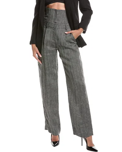 Brunello Cucinelli Linen Pant In Gray