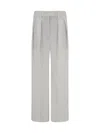 Brunello Cucinelli Women Linen Pants In Gray